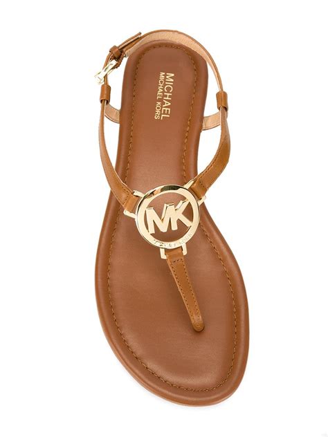 michael kors flat sandals with a heel thong|michael kors genuine leather flats.